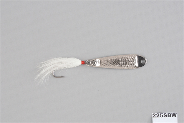 Picture of Hopkins Shorty Hammered Spoon W/Bucktail Treble, 3 1/2", 2 1/4 Oz, Stainless Steel 225Sbw
