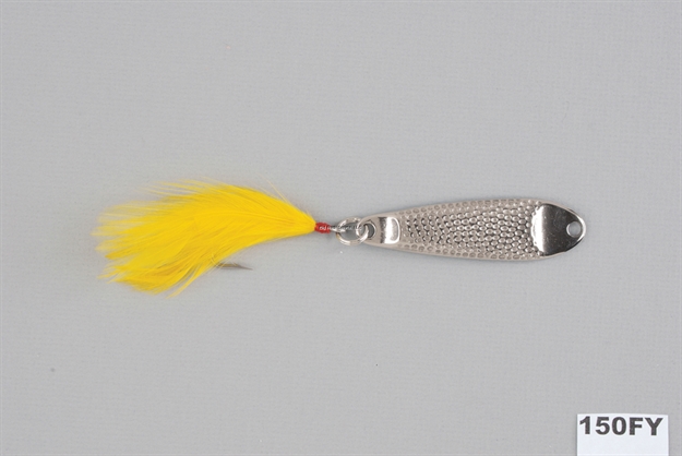 Picture of Hopkins Shorty Hammered Spoon With Feathered Single Hook, 3 1/2", 1 1/2 Oz, Stainless Steel