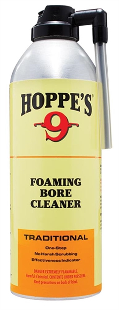 Picture of  Hoppe's 908 No. 9 Bore Cleaner Foam Style Cleaner Removes Copper & Powder Residue  12 Oz. Spray Bottle 026285009088