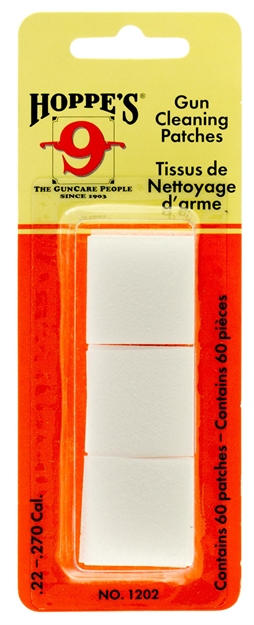Picture of  Hoppe's 1202 Gun Cleaning Patches  #2 22-270 Cal Synthetic 60 Per Pack