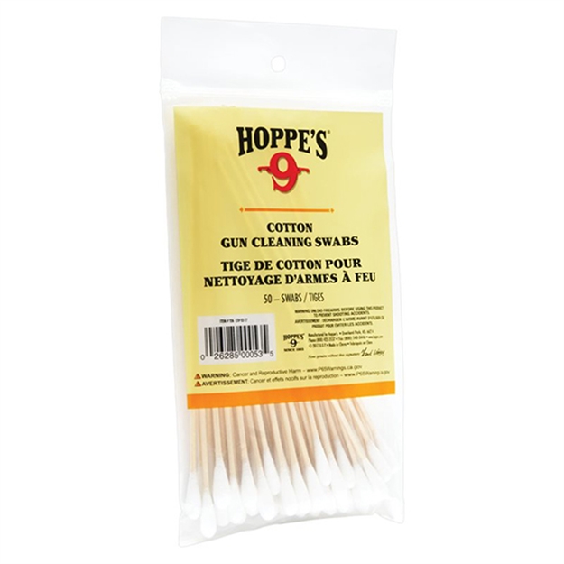 Picture of Hoppes Cotton Cleaning Swab 100 CT Wood Grain 5.9" Long, Poly Bag T07 026285000528