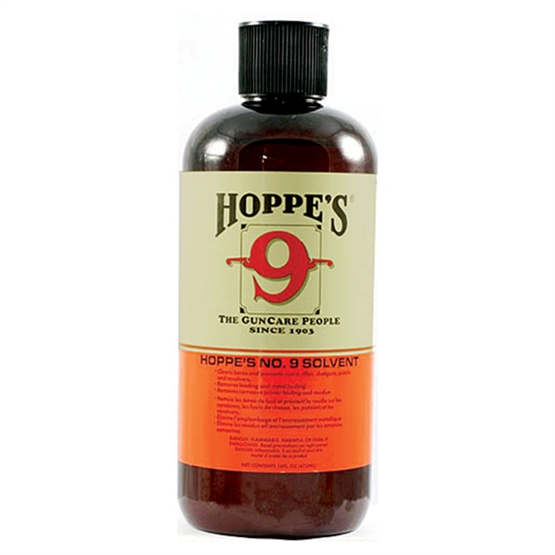 Picture of  Hoppe's 916 No. 9 Bore Cleaner Removes Carbon Powder & Lead Fouling Child Proof Cap  1 Pint (16 Oz.) Bottle 10 Per Pack 026285511246