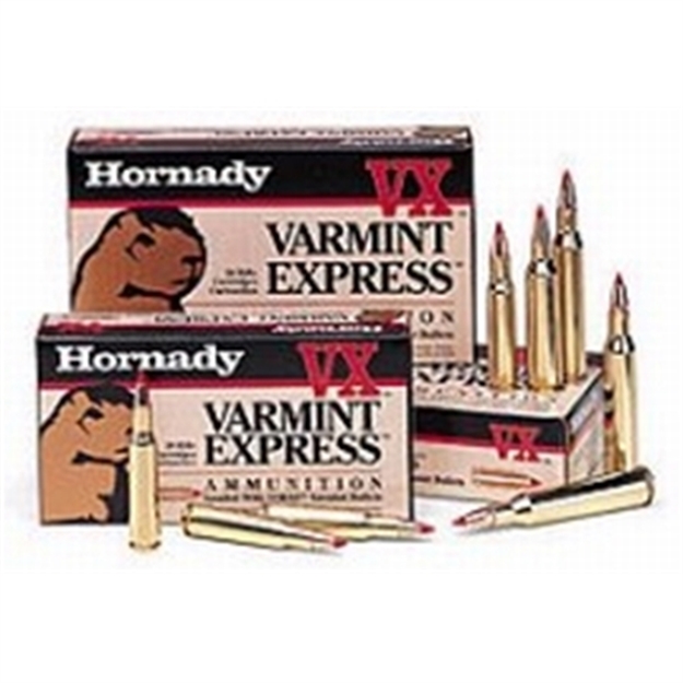 Picture of Hornady Varmint Express Rifle Ammo 22 Hornet, V-Max, 35 Grains, 3100 Fps, 25, Boxed 090255383027 -
