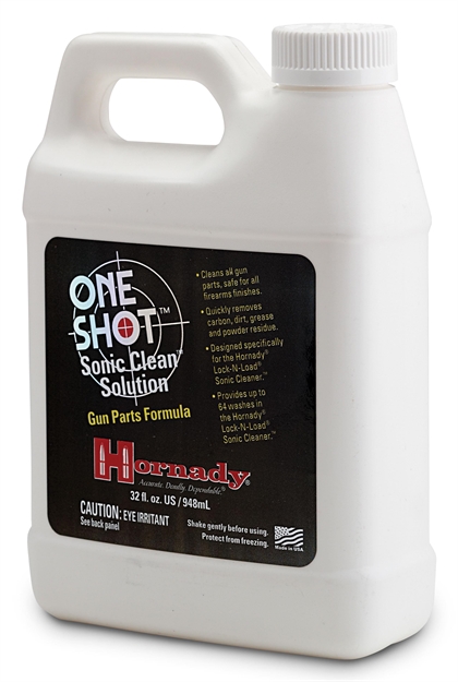 Picture of  Hornady 043360 One Shot Sonic Clean Against Grease Dust Oil 32 OZ Bottle 090255433609