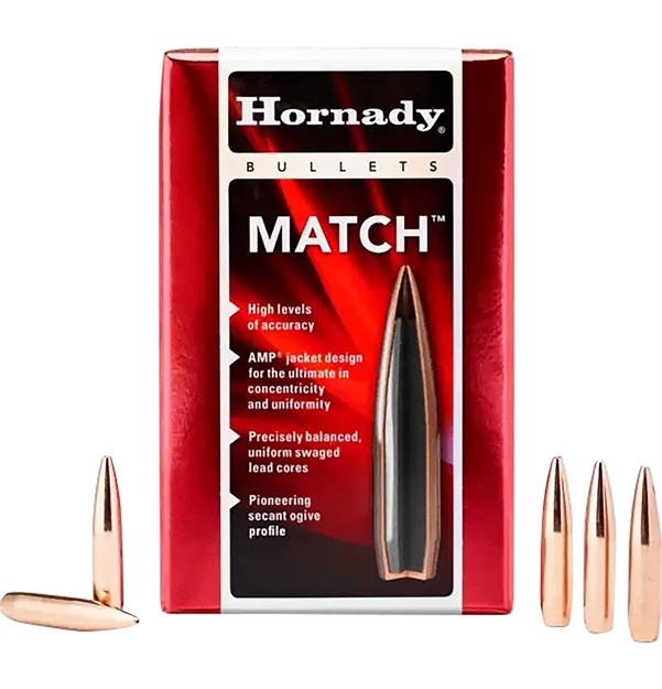 Picture of  Hornady 27200 Match  270 Cal .277 110 GR Hollow Point Boat Tail 100 Per Box/ 25 Case 090255601657