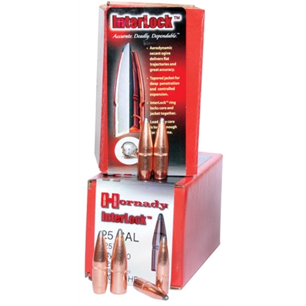 Picture of  Hornady 2735 Interlock  270 Cal .277 140 GR Boat Tail Spire Point 100 Per Box/ 25 Case 090255227352