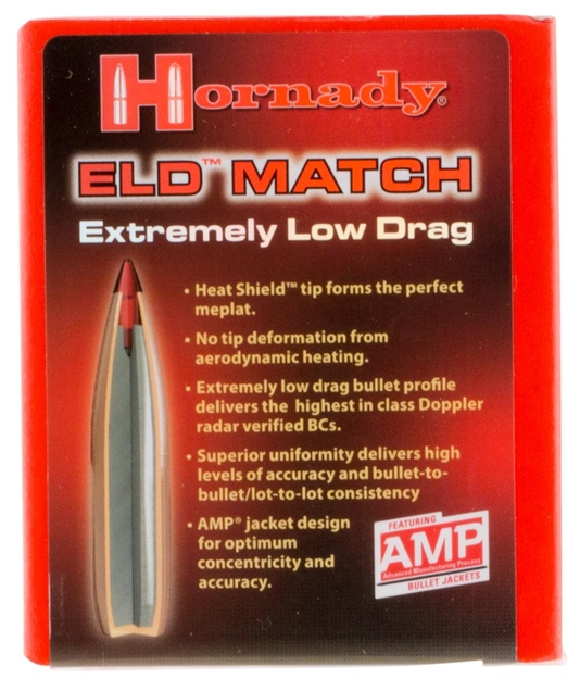 Picture of  Hornady 30731 Eld Match  30 Cal .308 208 GR Extremely Low Drag Match 100 Per Box/ 15 Case 090255307313