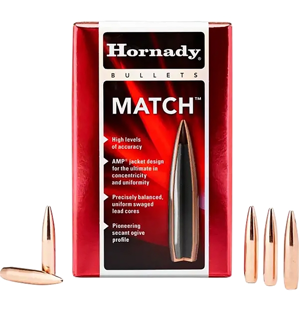 Picture of  Hornady 30733 Match  30 Cal .308 208 GR Hollow Point Boat Tail Match 100 Per Box/ 15 Case