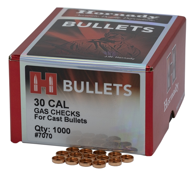 Picture of  Hornady 7070 Crimp-On Gas Checks 30 Cal Cast Bullets/ 1000 Per Box