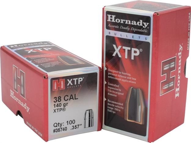 Picture of  Hornady 35740 Xtp  38 Cal .357 140 GR Hollow Point 100 Per Box/ 25 Case 090255235746