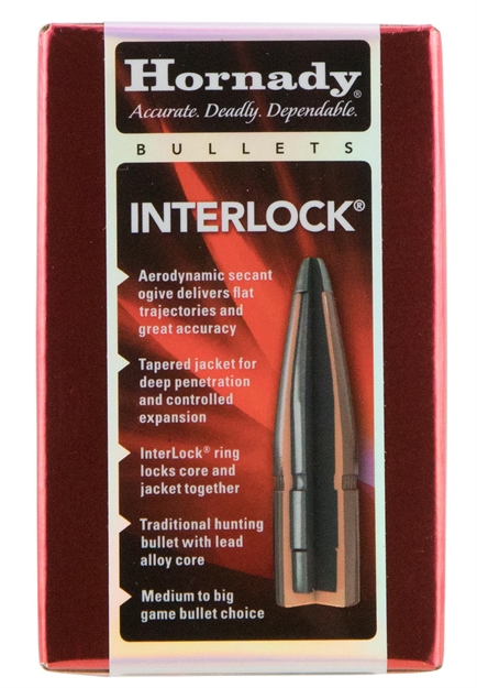 Picture of  Hornady 4503 Interlock  45 Cal .458 350 GR Flat Point 50 Per Box/ 15 Case