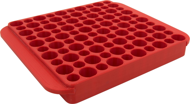 Picture of  Hornady 480042 Magnum Reloading Block Red Multi Caliber Plastic 50Rd 090255800425