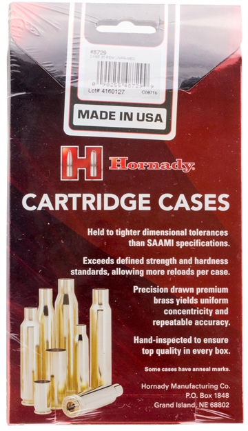 Picture of  Hornady 8729 Unprimed Cases Cartridge 35 Rem Rifle Brass 090255487299