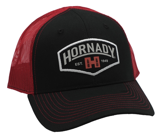 Picture of  Hornady 99214 Established Mesh Cap Black Red Structured 090255992144