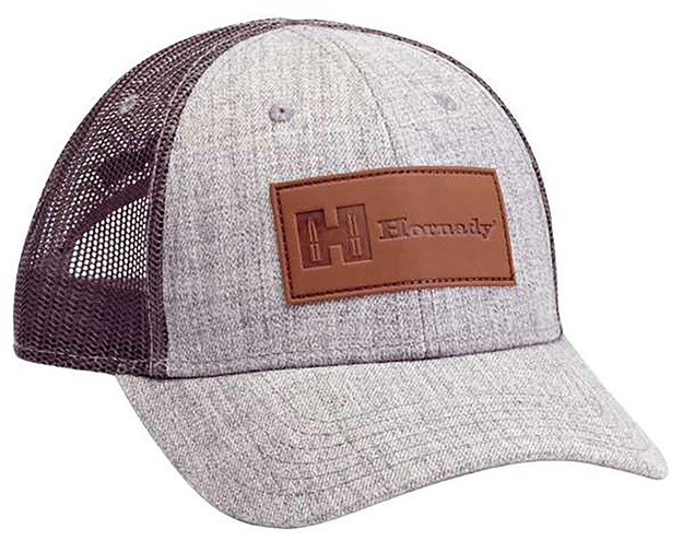 Picture of Hornady 99261 Hornady Cap  Gray/Black W/Leather Logo Patch Osfa