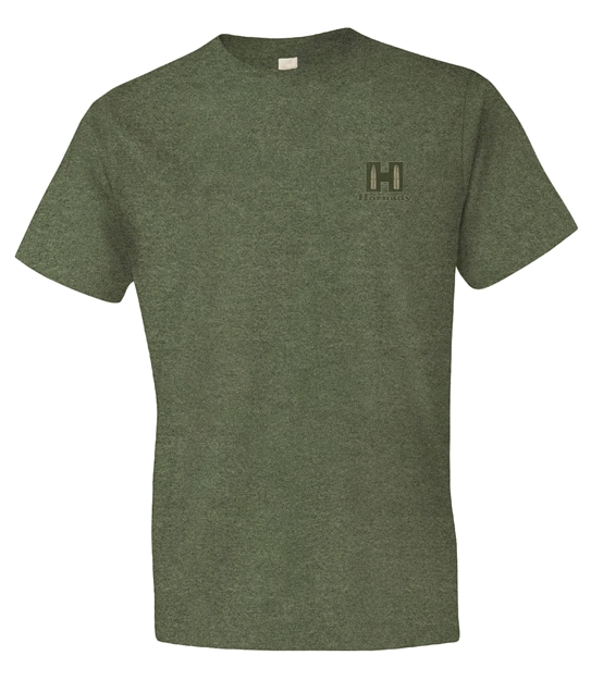 Picture of  Hornady 99600M Hornady T-Shirt  OD Green Cotton Polyester Short Sleeve Medium