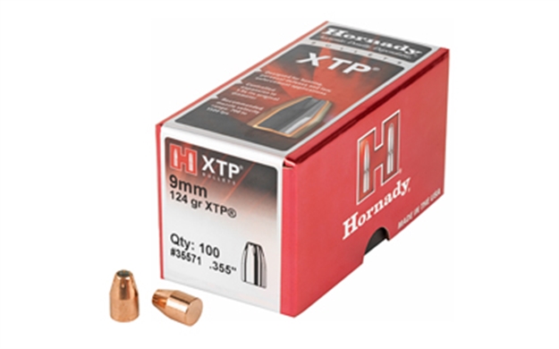 Picture of  Hornady 35571 Xtp  9Mm .355 124 GR Hollow Point 100 Per Box/ 25 Case 090255200225