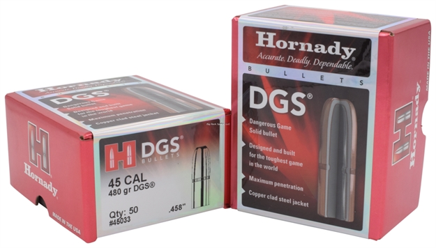 Picture of Hornady Dangerous Game Rufle Bullets 45 Cal .458 480Gr Dgx (450 Nitro Express) 50Rnd