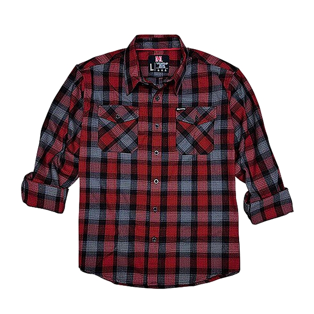 Picture of  Hornady Gear 32195 Flannel Shirt  2Xl Red/Black/Gray,  Cotton/Polyester, Relaxed Fit Button UP 784802321951