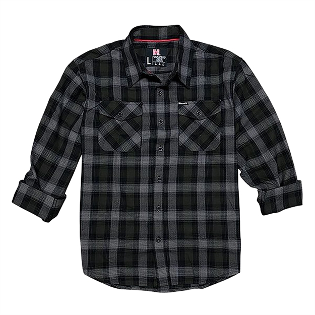 Picture of  Hornady Gear 32216 Flannel Shirt  3Xl Olive/Black/Gray,  Cotton/Polyester, Relaxed Fit Button UP 784802322163