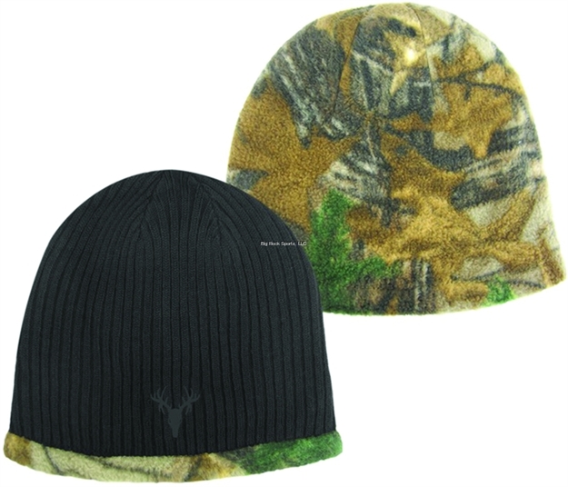 Picture of Hot Shot Boy Ribbed Acrylic Knit Beanie Reversible Camo Fleece Asst Colors/Realtree Xtra