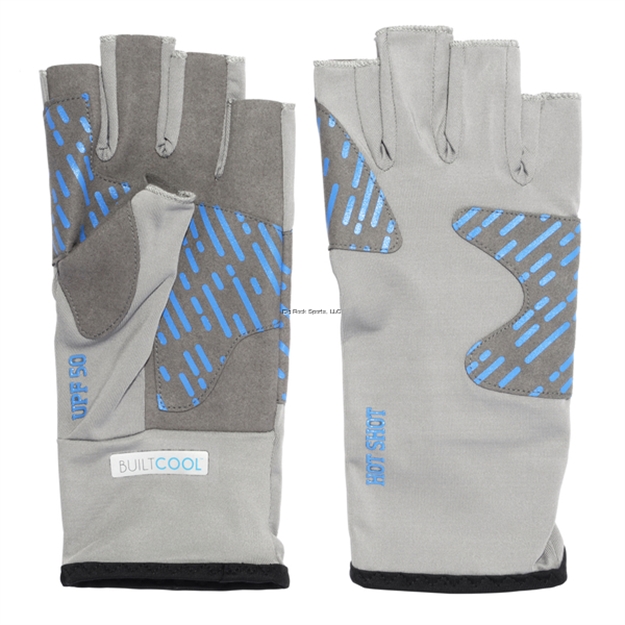 Picture of Hot Shot Men's 90% Polyester/10% Spandex Fingerless Fishing Glove, X-Large, Gray 00-843-X