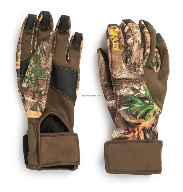Picture of Hot Shot Men's "Axel" Stretch Fleece Touch Bow Glove With Touch PU Fingertips, Xlg, Realtree Edge