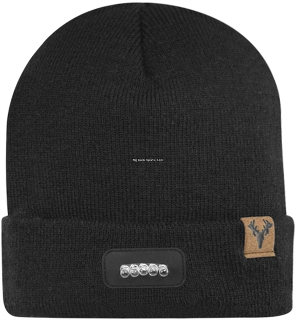 Picture of Hot Shot Mens Bolt 100% Acrylic Knit, Super Stretch, 2-Ply Lighted Knit Beanie, Os, Anthracite