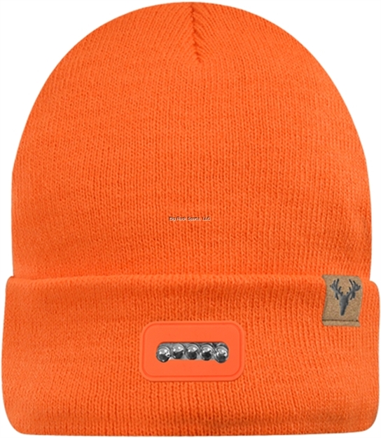 Picture of Hot Shot Mens Bolt 100% Acrylic Knit, Super Stretch, 2-Ply Lighted Knit Beanie, Os, Blaze Orange
