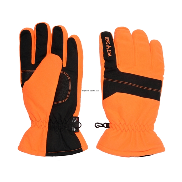 Picture of Hot Shot Men's "Defender" 100% Polyester Brushed Tricot Glove, C40 Thinsulate, Waterproof Insert, X-Large, Blaze Orange