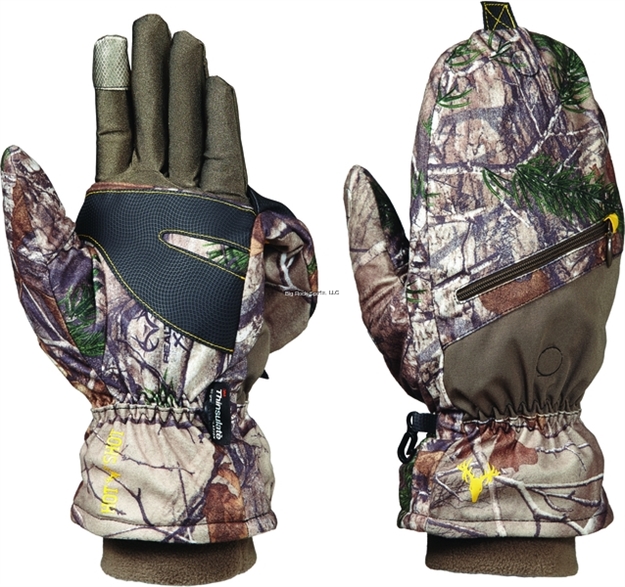 Picture of Hot Shot Mens Predator Realtree Xtra Brushed Tricot Pop-Top Mitten W/Pro Text Touch 100% Poly Spandex Finger