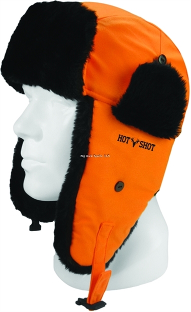 Picture of Hot Shot Mens Sabre Brushed Tricot Trapper Hat Faux Fur 80Gr Thinsulate Blaze Orange 16-324C-Lx