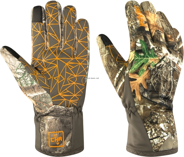 Picture of Hot Shot Mens Thermalchr Stretch Fleece Touch Glove With Orange Thermalchr Lining