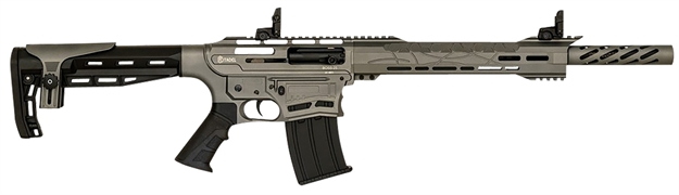 Picture of Citadel Cboss2512tg Boss-25  12 Gauge Semi-Auto 3" 5+1 18.75" Black Steel Threaded Barrel, Tungsten Gray Picatinny Rail Receiver, Black Adj Comb Synthetic Stock, Black Finger Groove Grip CBOSS2512-TG 682146831993