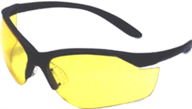 Picture of Howard Leight R01536 Uvex Vapor II Shooting Glasses Adult Amber Lens Anti-Fog Polycarbonate Black Frame R-01536 033552015369