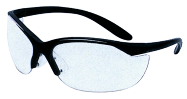 Picture of Howard Leight R01535 Uvex Vapor II Shooting Glasses Adult Clear Lens Anti-Fog Polycarbonate Black Frame R-01535