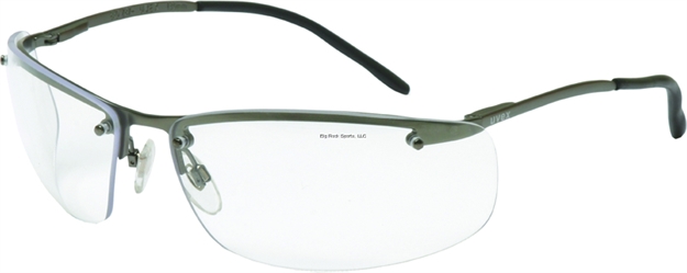 Picture of Howard Leight Uvex Slate Shooting Eye Protection Anti Fog Gun Metal Frame Clear Lens