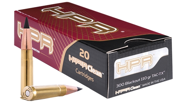 Picture of Hpr Hyperclean Rifle Ammo 300 Aac, Barnes Tac-Tx, 110 Grains, 2311 Fps, 20, Boxed