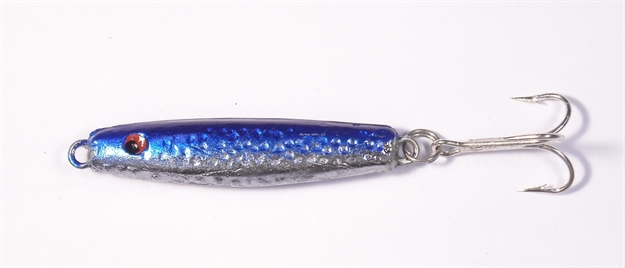 Picture of HR Tackle Short Body Stingsilver Jig, 2 Oz, Blue Back Over Chrome