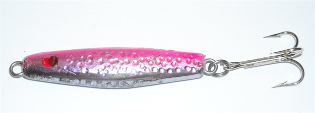 Picture of HR Tackle Short Body Stingsilver Jig, 2 Oz, Pink Back Over Chrome