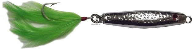 Picture of HR Tackle Short Body Stingsilver Jig With Feather, 2 Oz, Chrome