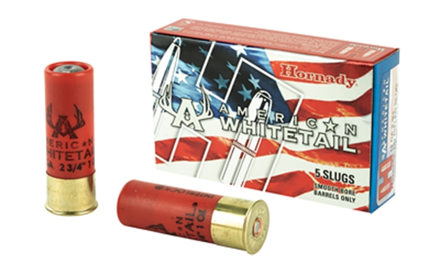 Picture of  Hornady 86234 American Whitetail  12 Gauge 2.75" 1 OZ Rifled Slug Shot 5 Per Box/ 20 Case