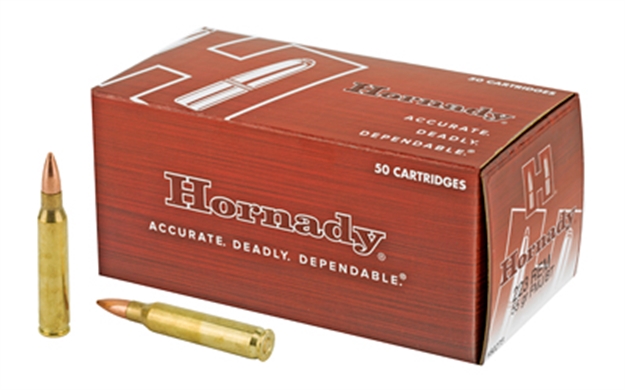 Picture of  Hornady 80275 Custom  223Rem 55Gr Full Metal Jacket Boat Tail 50 Per Box/10 Case 090255802757