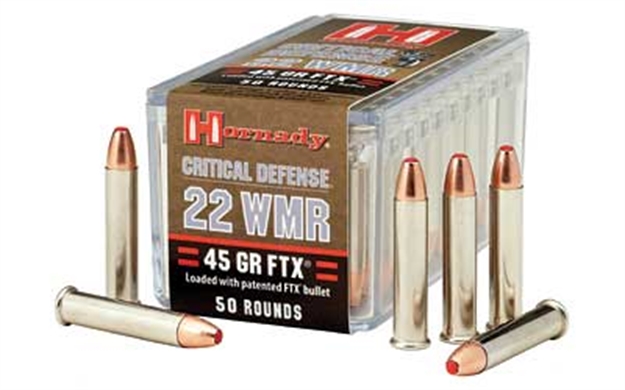 Picture of Hornady Critical Defense Rifle Ammo 22 Wmr, Ftx, 45 Grains, 1000 Fps, 50 Rounds, Boxed 83200