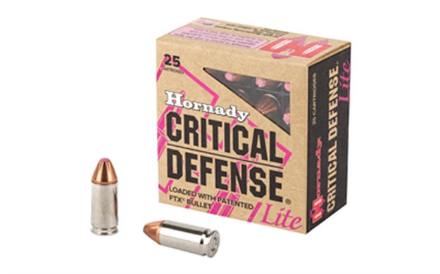 Picture of  Hornady 90240 Critical Defense Lite 9Mmluger 100Gr Hornady Flex Tip Expanding 25 Per Box/10 Case 090255902402