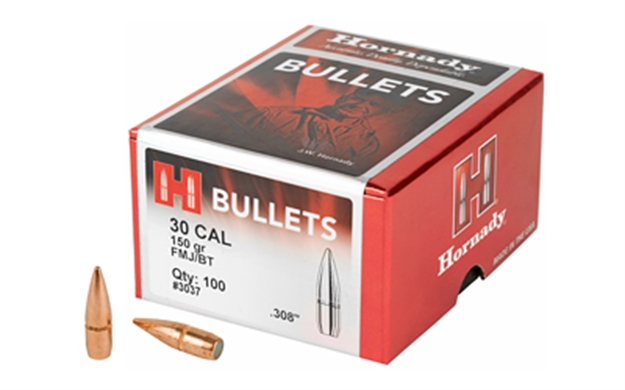 Picture of  Hornady 3037 Traditional  30 Cal .308 150 GR Full Metal Jacket Boat Tail 100 Per Box/ 15 Case