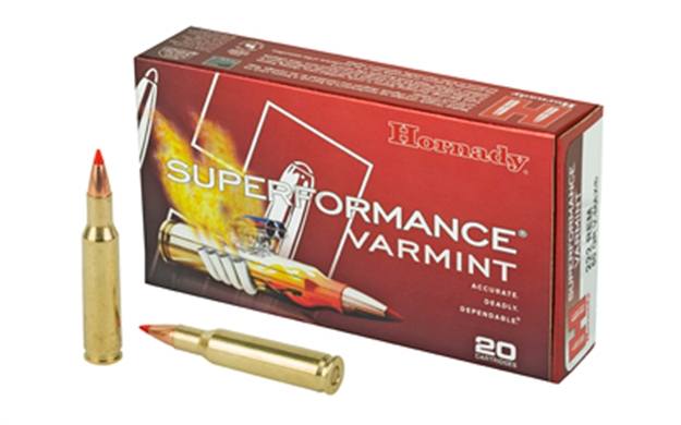 Picture of Hornady Superformance Varmint Rifle Ammo 222 Rem, V-Max, 50 Grains, 3395 Fps, 20, Boxed 090255383164 -
