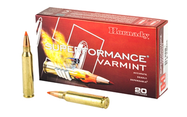 Picture of Hornady Superformance Varmint Rifle Ammo 223 Rem, V-Max, 53 Grains, 3465 Fps, 20, Boxed 090255380255