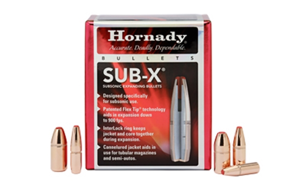 Picture of  Hornady 45052 Sub-X  45 Cal 410 GR Subsonic Expanding 50 Per Box/ 15 Case 090255450521