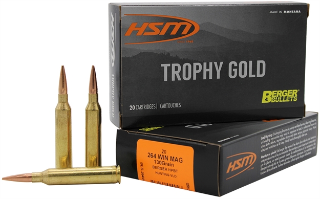 Picture of Hsm/Hunting Shack Inc Trophy Gold 264 Win Mag 130Gr Berger Vld 20Rd 20Bx/Cs 264WM130VLD 810742029043